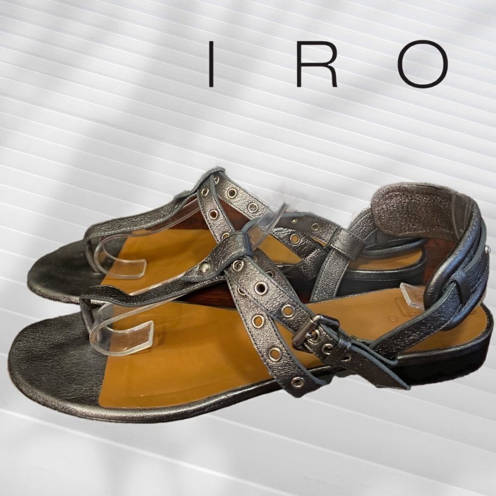 IRO Sedioz Metallic Grey Sandals 38